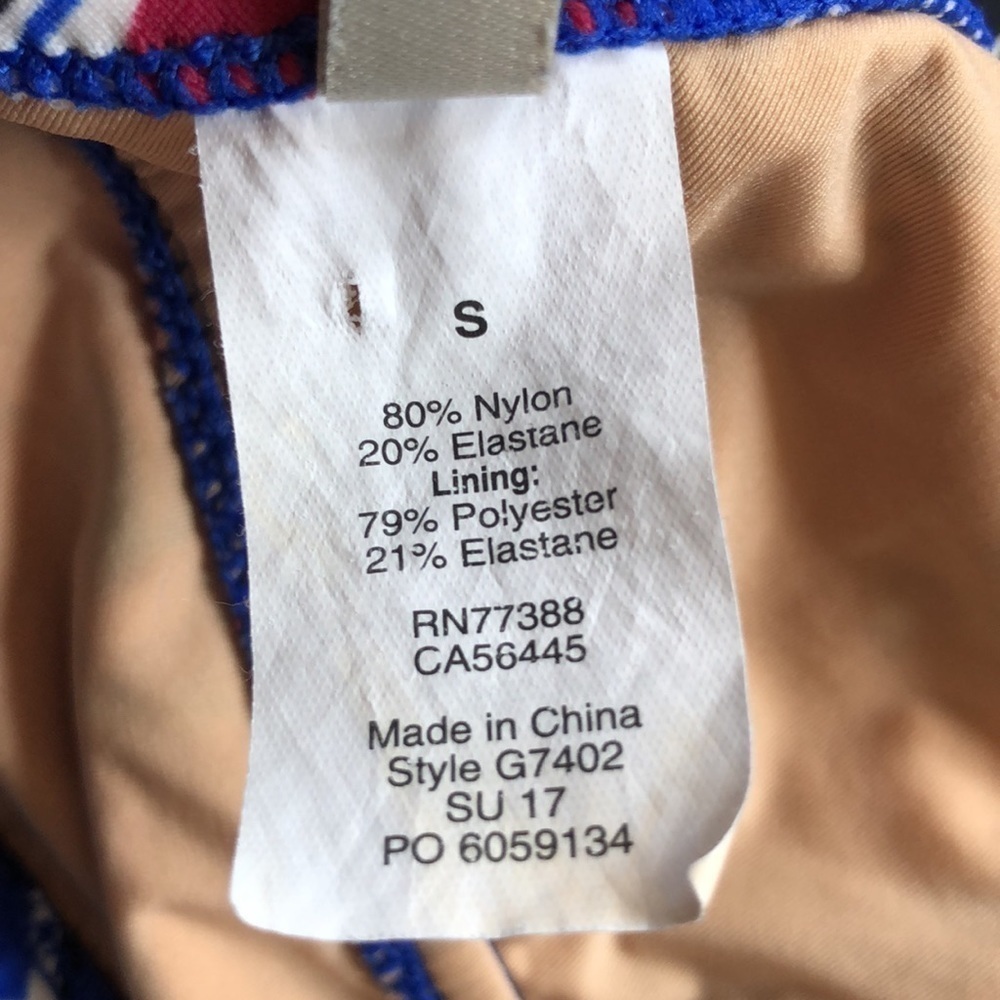 J. CREW FACTORY - Blue, Red & White Floral V-Neck One-Piece Swimsuit -Size Small - Picture 6 of 7